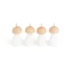 Bougie champignon blanc et orange 6H x4