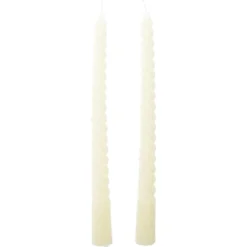 Bougie chandelier torsadée beige H25cm x2