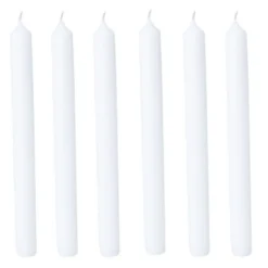 Bougie chandelle blanche Ø2xH25 cm x6