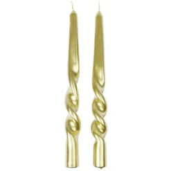 Bougie chandelle torsadée x2