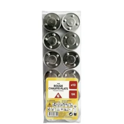 Bougie chauffe-plat blanche Ø3,5cm (lot de 12)