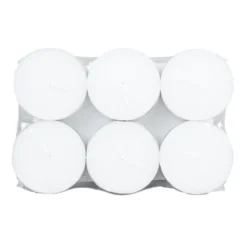 Bougie chauffe-plat 9H x6 ronde blanche