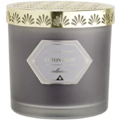 Bougie chic top métal grise Ø10 cm