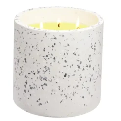 Bougie citronnelle 3 mèches design terrazzo Ø15xH14cm