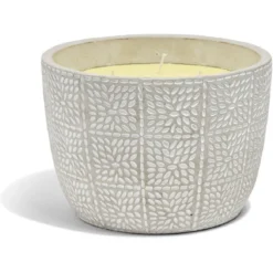 Bougie citronnelle pot ciment grain de riz Ø20xH14cm