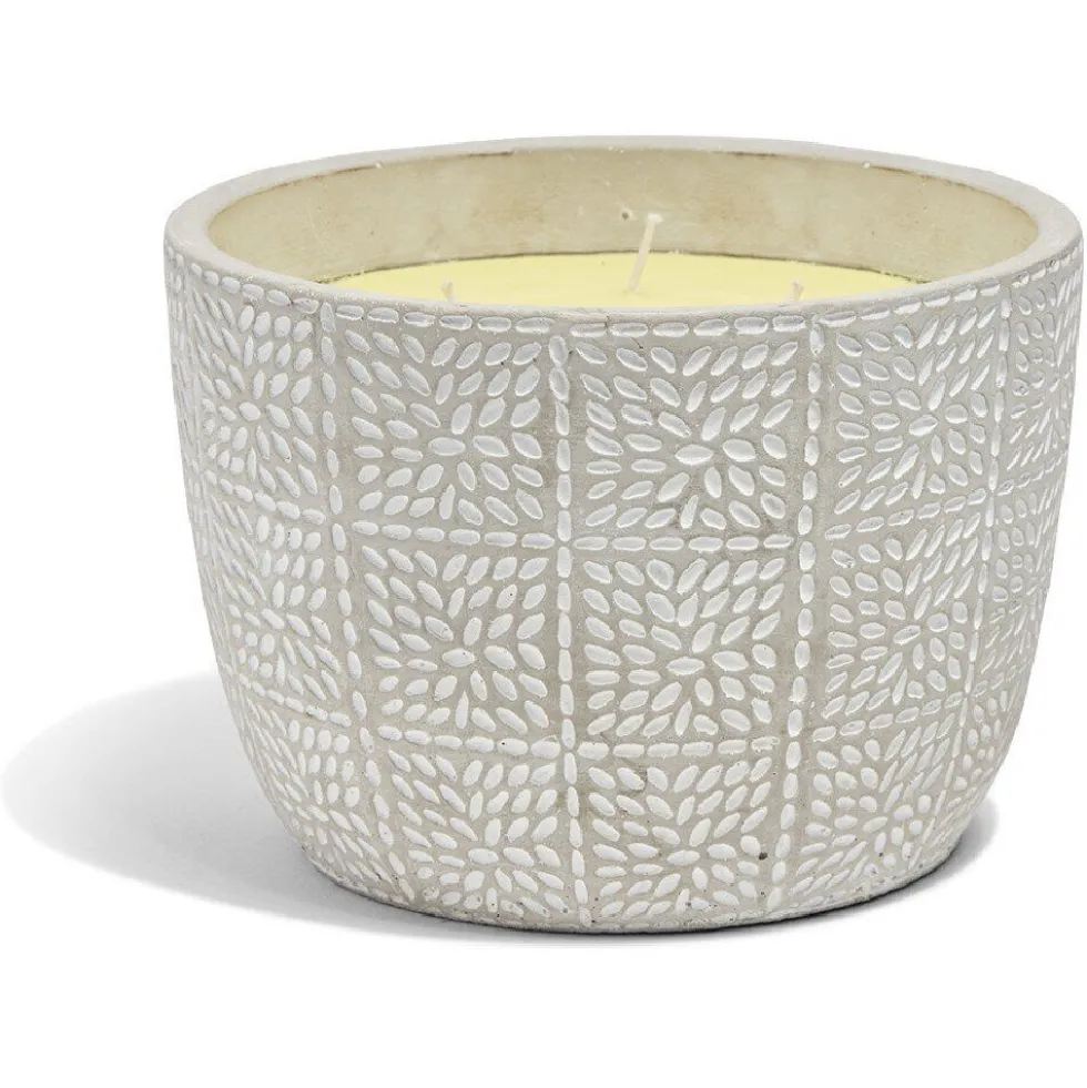 Bougie citronnelle pot ciment grain de riz Ø20xH14cm