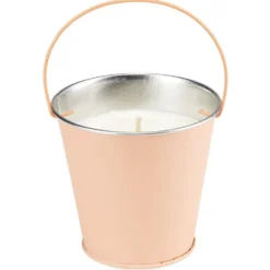 Bougie citronnelle soja et beurre de ghee seau métal pastel 42H