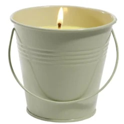Bougie citronnelle soja et beurre de ghee seau métal pastel 42H