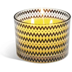 Bougie citronnelle verre 3 mèches Ø13xH8cm (4 modèles)