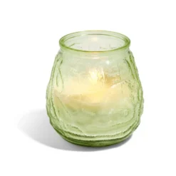 Bougie citronnelle verre relief Ø9xH10cm (2 modèles)