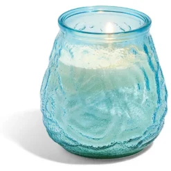 Bougie citronnelle verre relief Ø9xH10cm (2 modèles)