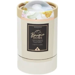 Bougie dans pot avec couvercle dôme en cristal assorti