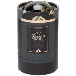 Bougie dans pot avec couvercle dôme en cristal assorti