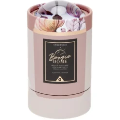 Bougie dans pot avec couvercle dôme en cristal assorti