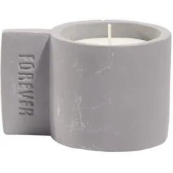 Bougie dans pot ciment gravure Forever - Ø7xH10cm