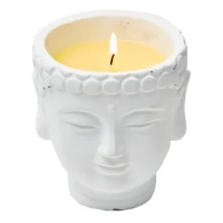 Bougie dans pot tête de Bouddha
