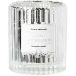 Bougie dans verre design relief senteur vanille gourmande