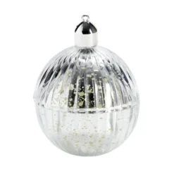 Bougie dans verre forme boule de Noël Ø8xH10,5cm (4 modèles)