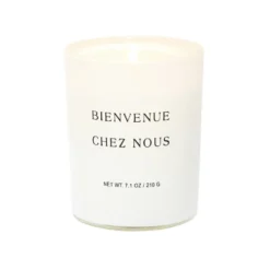 Bougie dans verre inscription Bienvenue chez nous senteur vanille