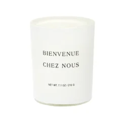 Bougie dans verre inscription Bienvenue chez nous senteur vanille