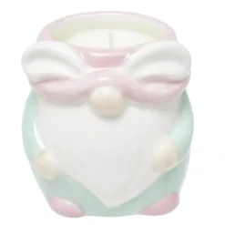 Bougie décorative gnome céramique pastel H7cm (2 modèles)