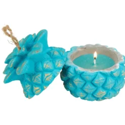 Bougie en forme d'ananas avec couvercle