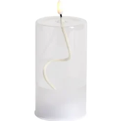 Bougie en verre à LED Ø8xH15cm