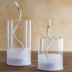 Bougie en verre à LED Ø8xH10cm