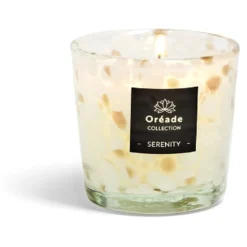 Bougie en verre soufflé Sérénité 46h Ø10xH10cm blanche