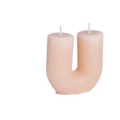 Bougie forme U 8x3,3xH7,5cm - 3 coloris