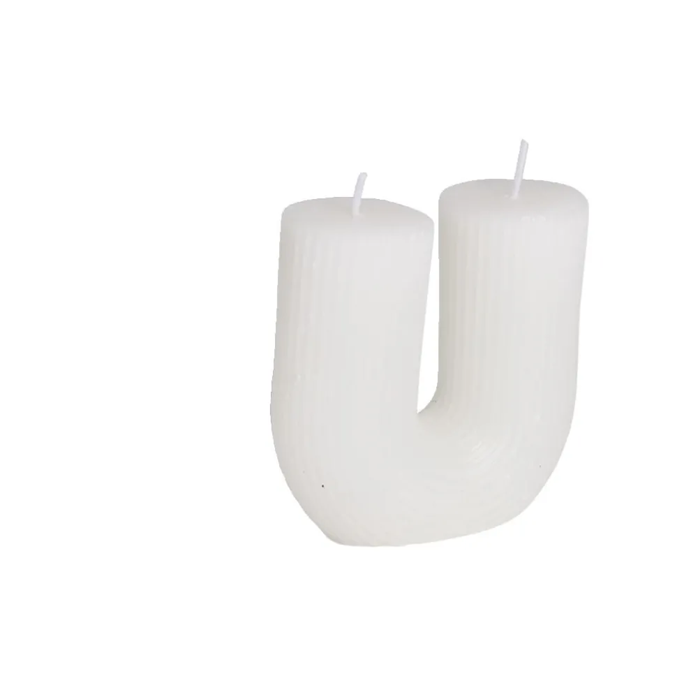 Bougie forme U 8x3,3xH7,5cm - 3 coloris
