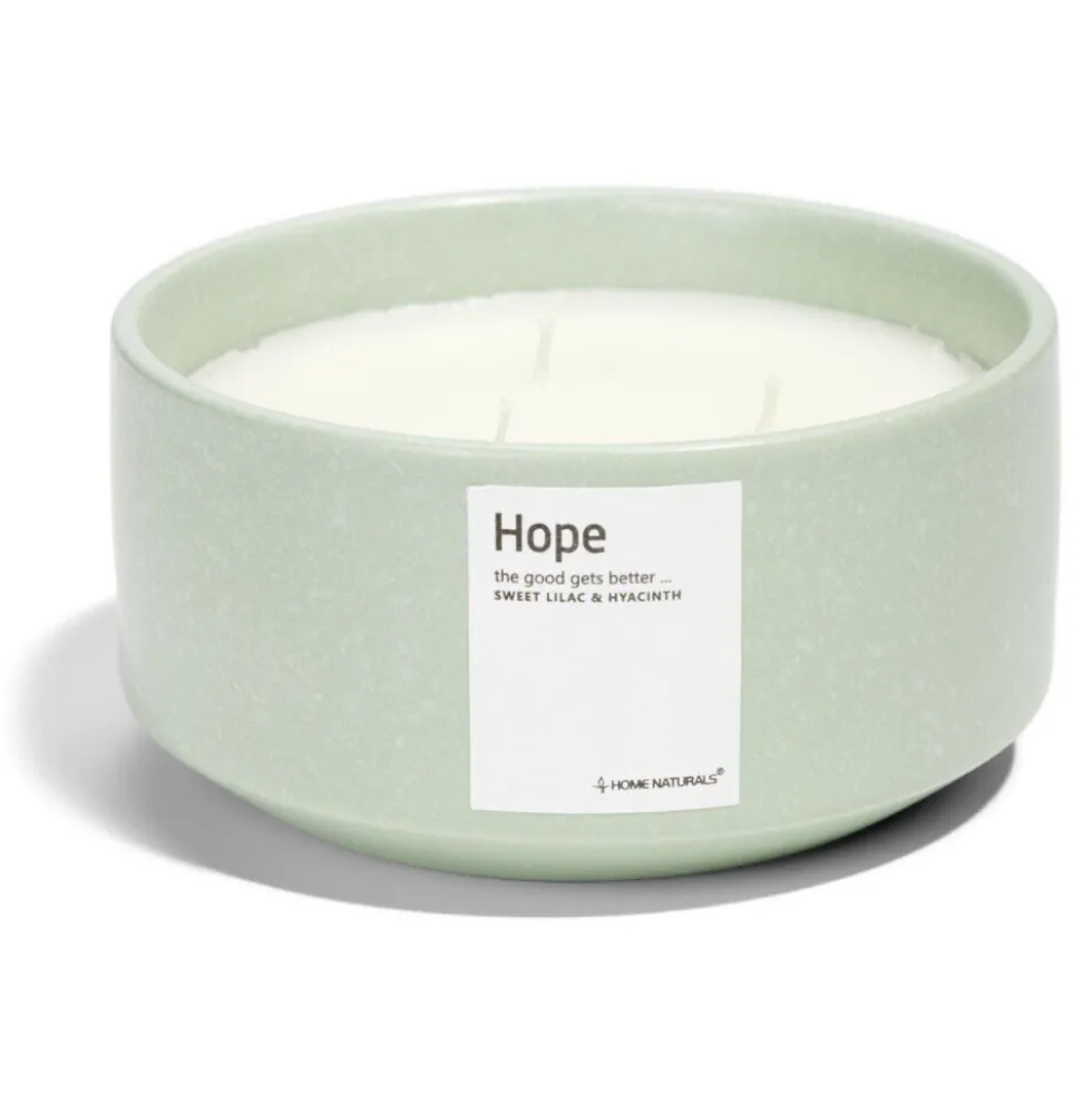 Bougie Hope pot céramique Ø13xH6cm vert