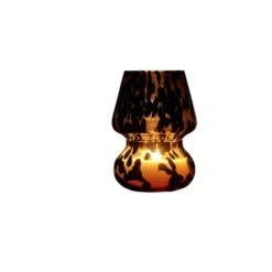 Bougie lampe 25H en verre marron et noir senteur oud Ø11,2xH15cm