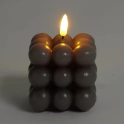 Bougie LED boules grises 7,5x7,5x7,5cm