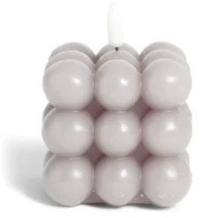 Bougie LED boules grises 7,5x7,5x7,5cm