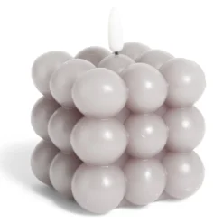 Bougie LED boules grises 7,5x7,5x7,5cm