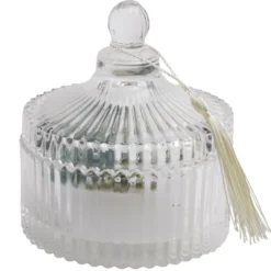 Bougie à LED dans boîte déco fleurs séchées