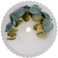 Bougie à LED dans boîte déco fleurs séchées