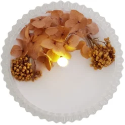 Bougie à LED dans boîte déco fleurs séchées