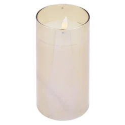 Bougie à LED doré Ø7,5xH10cm x3