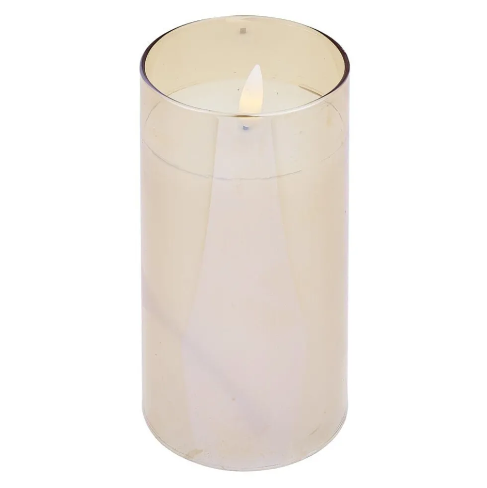 Bougie à LED doré Ø7,5xH10cm x3
