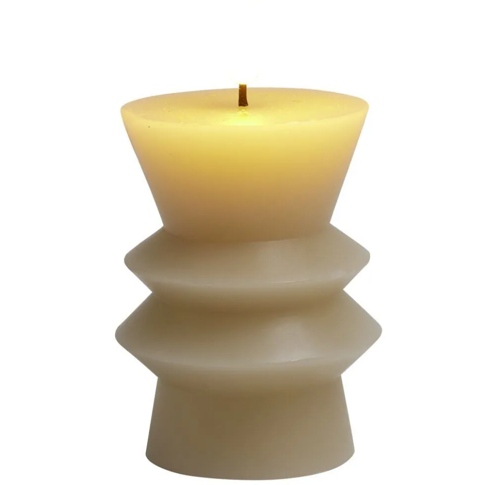 Bougie LED sculptée blanche Ø7,5xH10cm