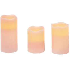 Bougie led x 3 rose