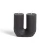 Bougie lettre U noire 6x4xH9cm