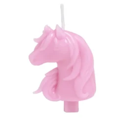 Bougie licorne rose H8cm