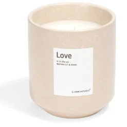 Bougie Love pot céramique Ø8xH9cm rose