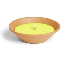Bougie à 1 mèche citronnelle 280g pot terre cuite Ø18x5cm