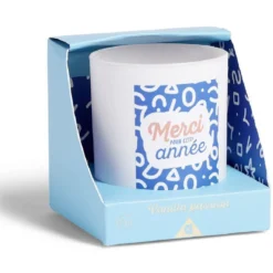 Bougie Merci pour cette année bleu senteur vanille