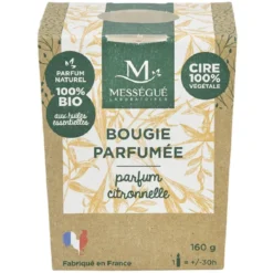 Bougie naturelle parfumée citronnelle Mességué