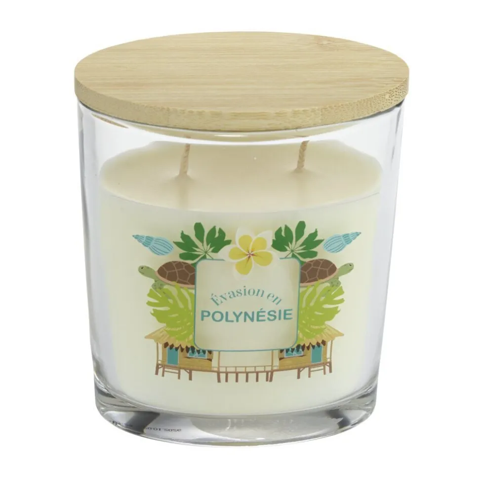 Bougie parfumée Ambiances Devineau 2 mèches Polynésie senteur monoï 30H